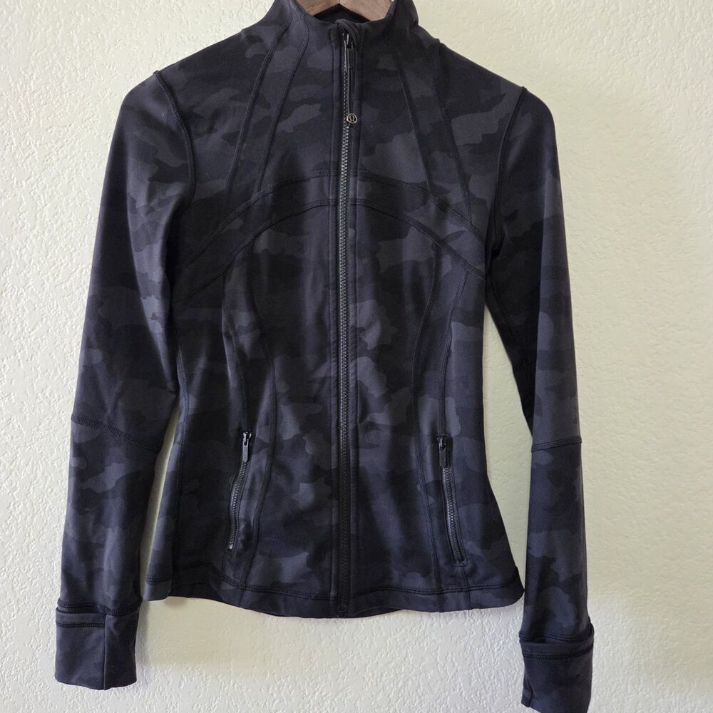 Lululemon Define Jacket Luon in Incognito Camo Multi Grey Full Zip Size 4